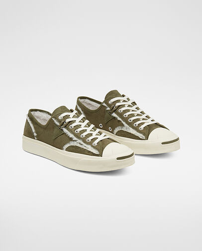 Faux Fur-Lined Leather Jack Purcell Field Surplus/Natural/Egret