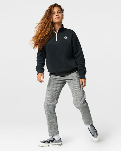 Blocked Polar 1/4 Zip Black