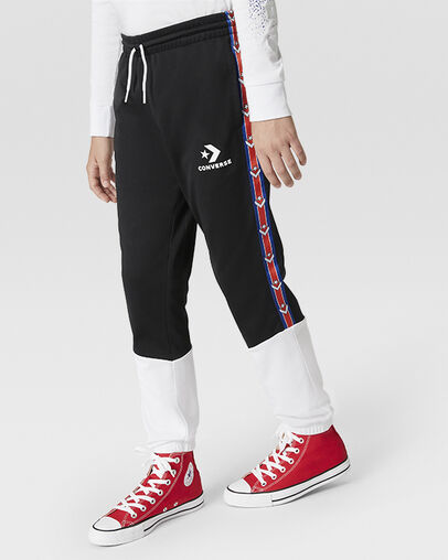 Star Chevron Colorblock Taping Track Jogger Black