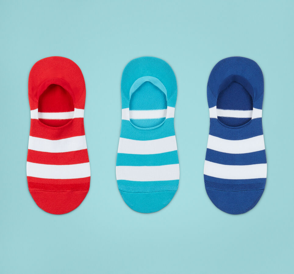 3-Pack Rugby Stripe Liner Socks University Red/White Rapid Tea