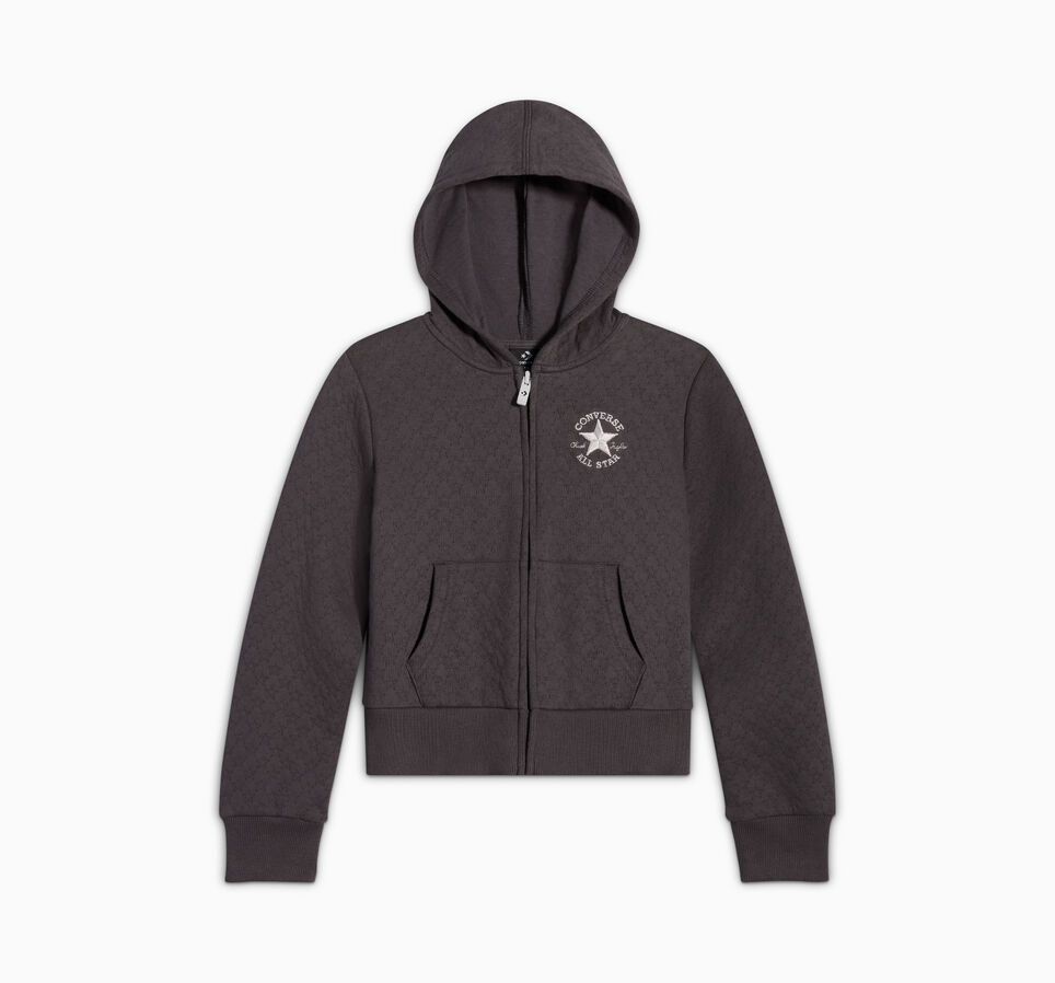 Pointelle Full Zip Hoodie Dark Matter