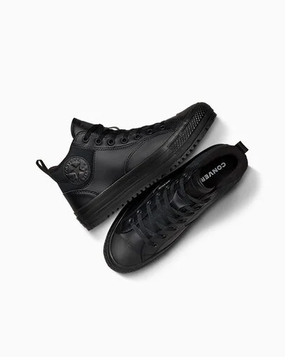Chuck Taylor All Star Malden Street Boot Black/Black/Black, Angled View
