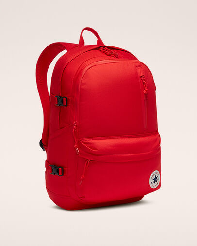 Straight Edge Backpack University Red, 3/4 View