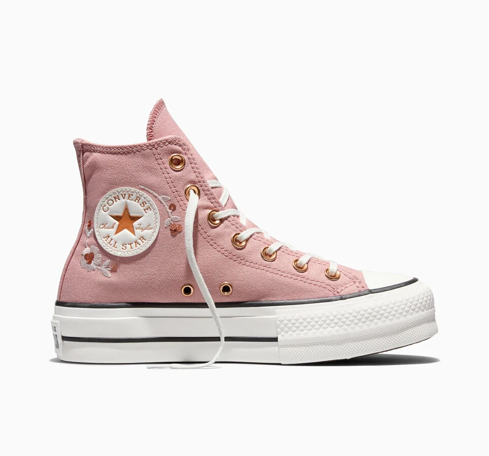 Chuck Taylor All Star Lift Platform Sequin Flowers Petal Pit/Vintage White/Gold