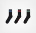3-Pack Classic Double Stripe Star Chevron Short Crew Socks Black/Royal Pulse Black
