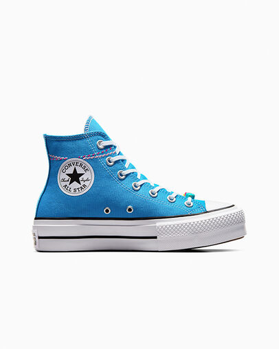 Chuck Taylor All Star Lift Kidult Dial Up Blue/White, Outer Side View