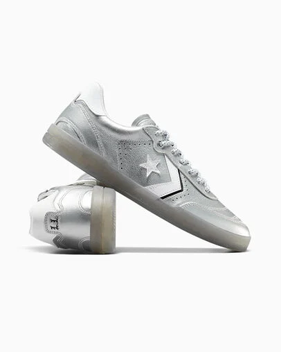 CONS Louie Lopez Pro 2 Leather Silver/White/Black, Detail Angle View