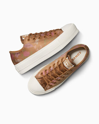 Chuck Taylor All Star Lift Platform Floral Satin Incensed/Egret/Grounded, Outer Side View