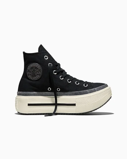 Chuck Taylor All Star Lift Double Stack Platform Jelly Black/Black/Egret, Outer Side View