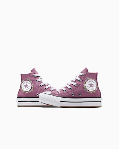 Chuck Taylor All Star EVA Lift Platform Feline Florals Dreamy Dahlia/White/Black, Detail Angle View