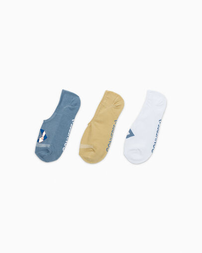 3-Pack Iridescent No-Show Socks Blue, Front View