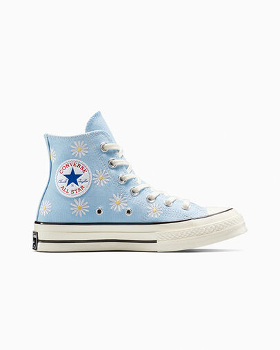 Chuck 70 Embroidered Daisies Blue It/White/Black, Outer Side View
