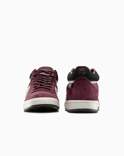 CONS Fastbreak Pro Suede & Cordura Deep Bordeaux//Papyrus/Egret, Heel View