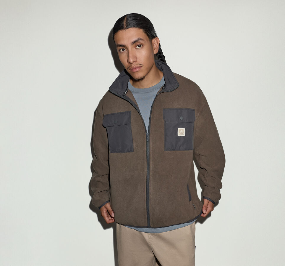 Converse Garage Full-Zip Fleece Jacket Truffle