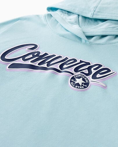 Script Relaxed Hoodie Rained Out Blue