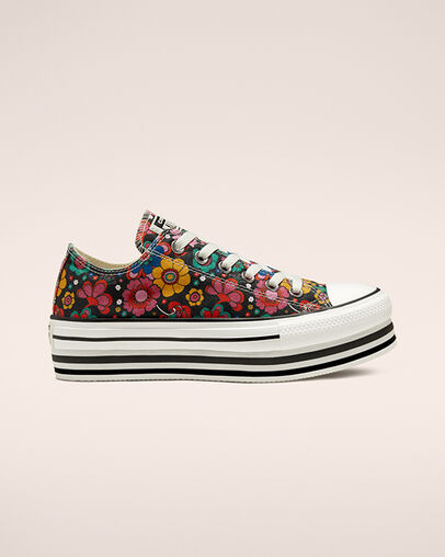 Unite Platform Chuck Taylor All Star Black/Peony/University Red