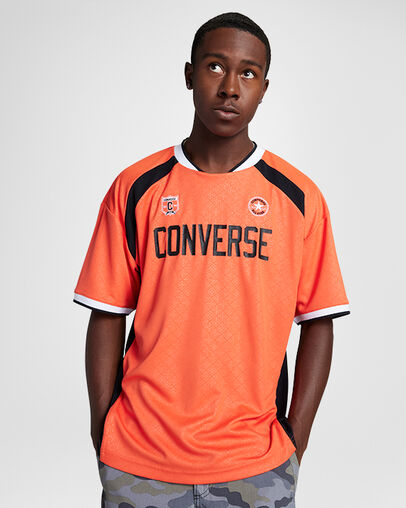 Soccer Jersey Vermillion Red, Front View