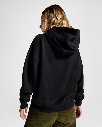 Polar Fleece Oversized Hoodie Converse Black, Full Body View