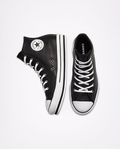 Leather Chuck Taylor All Star Platform Black/White/Black