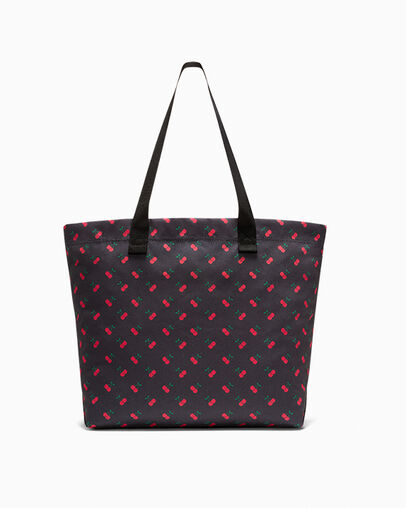 Cherry Print Canvas Tote Bag Converse Black Cherry Aop, Detail View