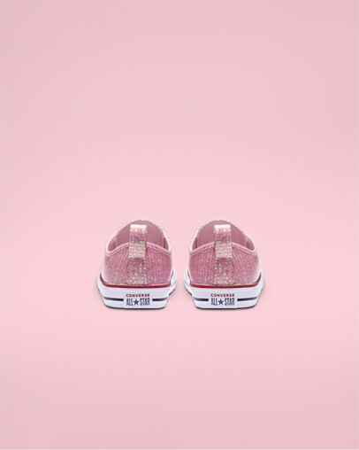 Chuck Taylor All Star Hook and Loop Sparkle Low Top Pink Foam/Enamel Red/White