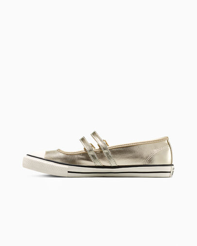 Chuck Taylor All Star Dainty Mary Jane Metallic Canvas Lt Gold/Egret/Black, Inner Side View