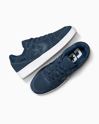 CONS AS-1 Pro Suede Navy/Navy/White, Angled View