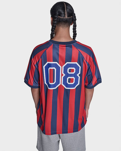 Striped Relaxed Soccer Jersey Converse Red Multi