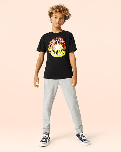 Chuck Taylor Patch Flames Tee Black Glitter