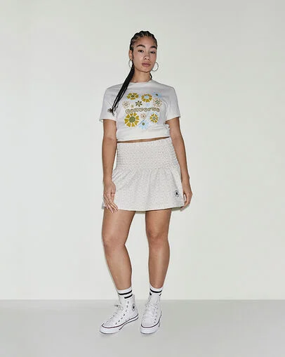 Chuck Floral Skirt Converse Egret, Full Body View