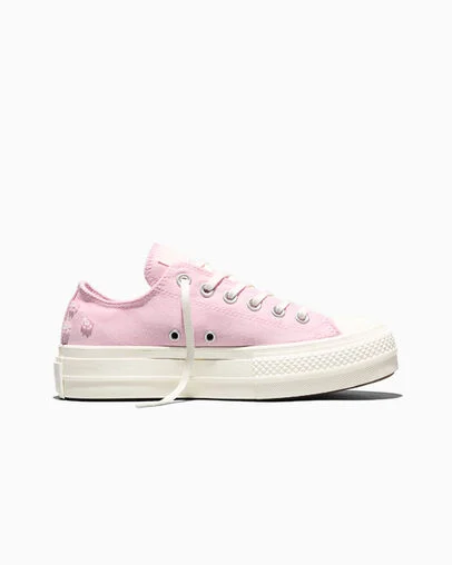 Chuck Taylor All Star Lift Platform Beads New Found Bloom Pink/Egret/Egret, Outer Side View