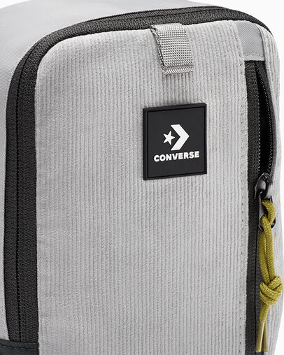 Corduroy Convertible Crossbody Bag Classic Grey, Detail View