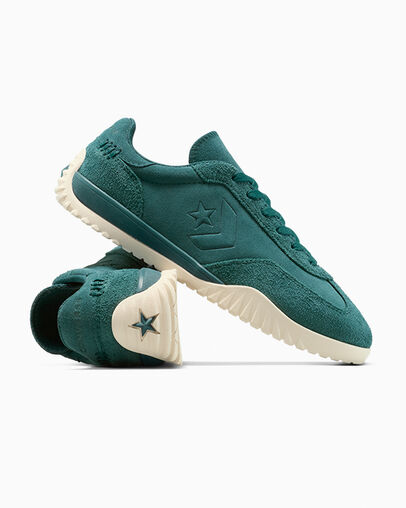 Run Star Trainer Colorful Suede Jaded Teal/Jaded Teal, Detail Angle View