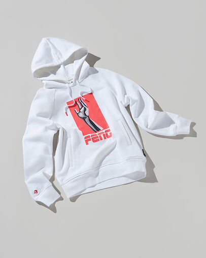 Converse x Feng Chen Wang Cropped Hoodie Bright White, Front View