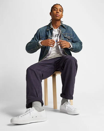 Jack Purcell Leather White/White/White, On Foot Shot 2