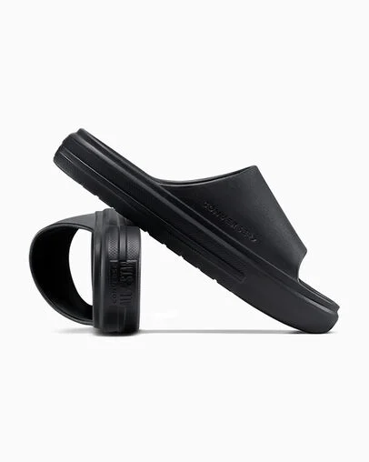 Converse Essential Slide Black/Black/Black, Detail Angle View