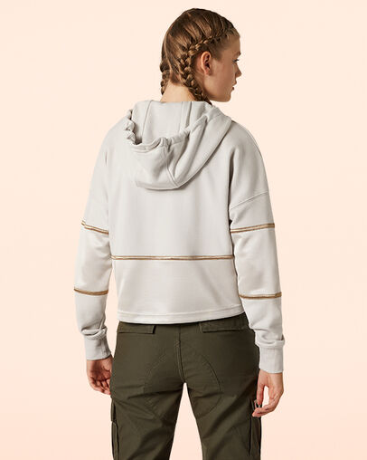 Colorblock Shine Pullover Pale Putty