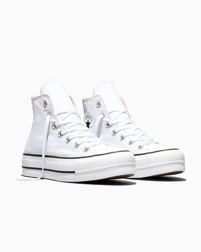 Chuck Taylor All Star Lift Platform Canvas White/Black/White, Top and Side View