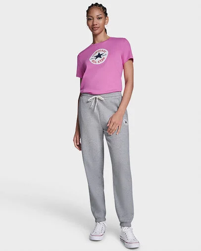 Retro Chuck Taylor Patch Joggers Vintage Grey Heather, Full Body View