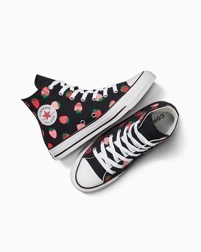 Chuck Taylor All Star Strawberries Black/Soft Red/Watermelon Pink, Angled View