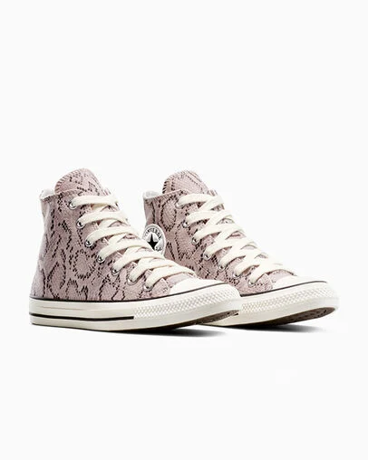 Chuck Taylor All Star Snakeskin Print Warm Clay/Egret/Egret, Top and Side View
