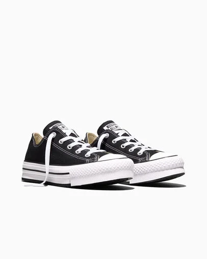 Chuck Taylor All Star EVA Lift Platform Canvas Black/White/Black, Top and Side View