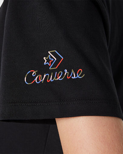 Exist Loudly Embroidery Short Sleeve Converse Black