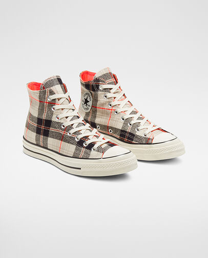 Plaid Chuck 70 Pale Putty/Bright Crimson