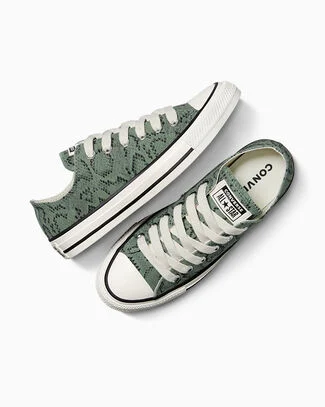 Chuck Taylor All Star Snakeskin Print Foothill Green/Egret/Black, Outer Side View
