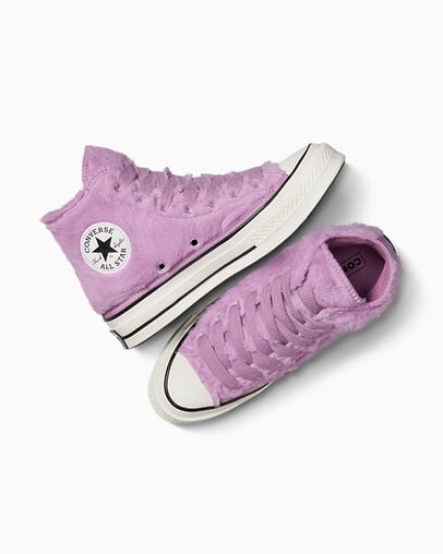 Chuck 70 Faux Fur Classic Amethyst/Egret/Black, Angled View