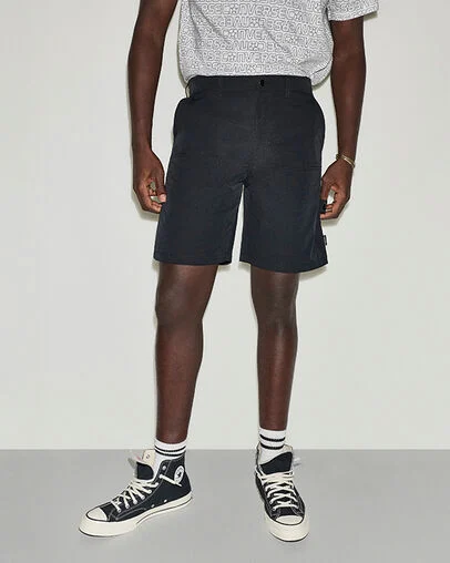 Converse CONS Double Knee Relaxed Shorts Converse Black, Front View