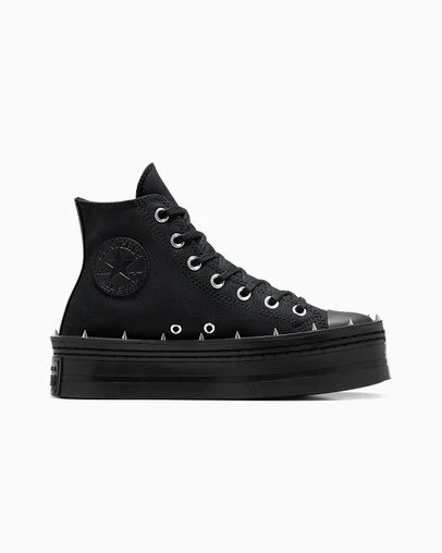 Chuck Taylor All Star Modern Lift Platform Studded Black/Black/Black, Outer Side View