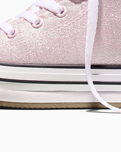 Chuck Taylor All Star Lift Platform Shine New Found Bloom/White/Black, Detail Angle View