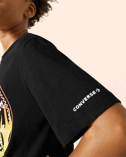 Chuck Taylor Patch Flames Tee Black Glitter